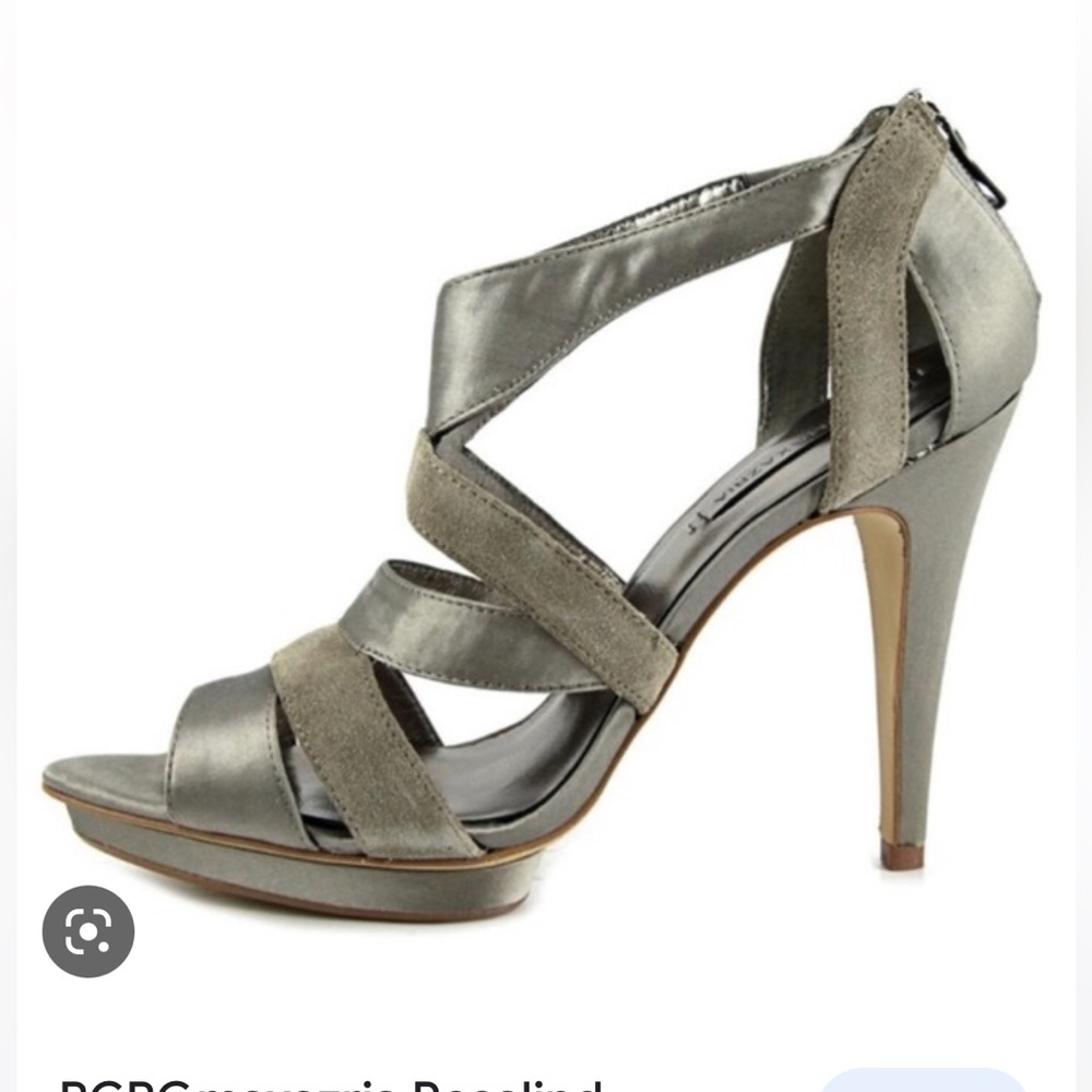 BCBG Rosalind Strappy Grey Heels